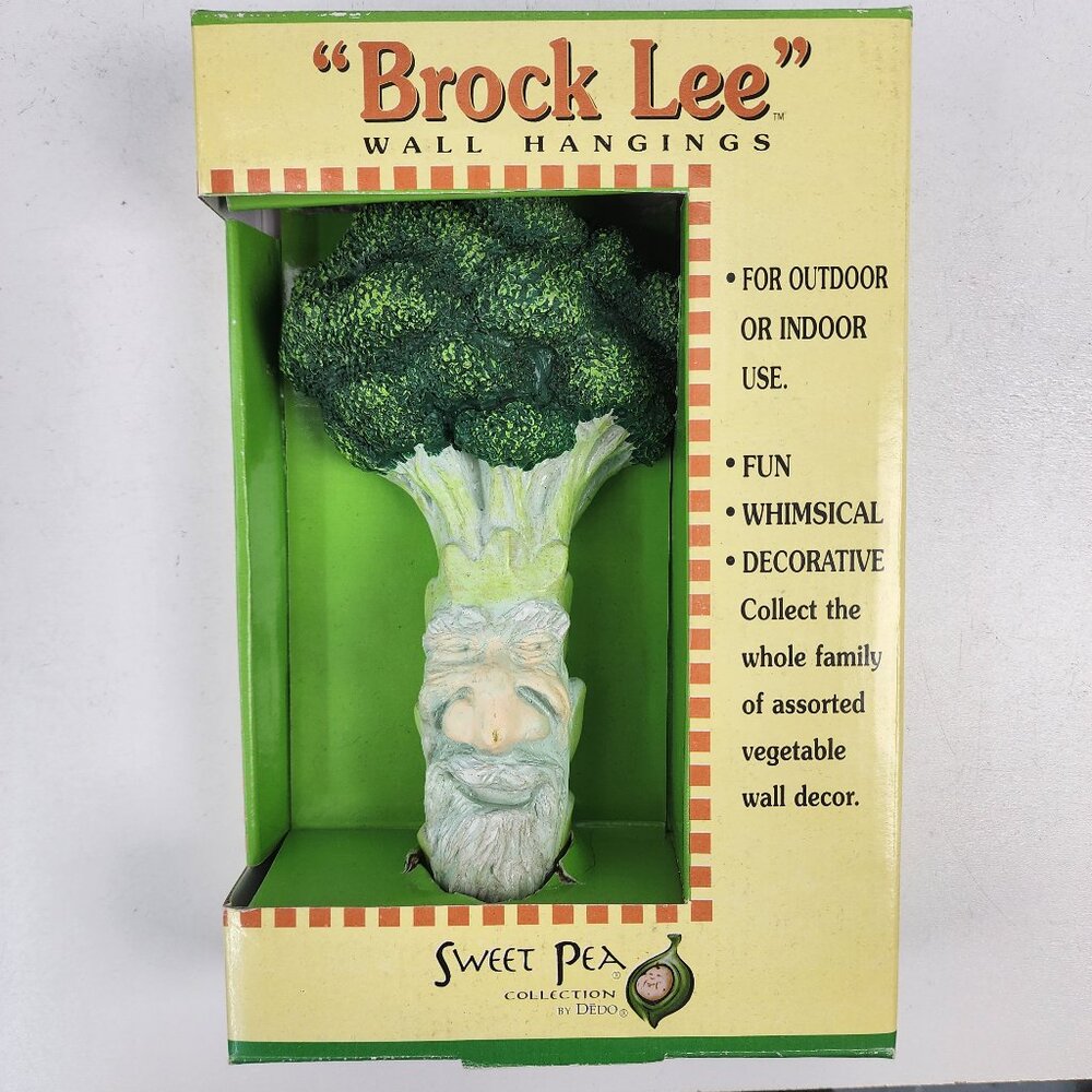 Vtg 1995 Sweet Pea Broccoli Brock Lee R Vandamme 8" Tall Whimsical Wall Hanging